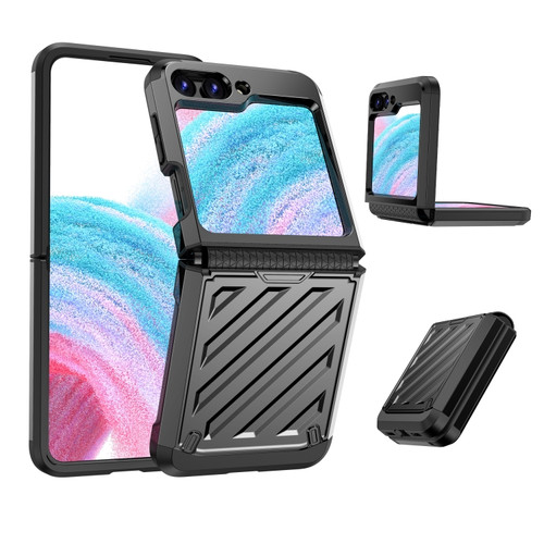 Samsung Galaxy Z Flip5 2 in 1 Color Contrast TPU Hybrid PC Phone Case - Black