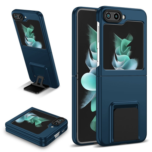 Samsung Galaxy Z Flip5 5G Three-dimensional Folding Holder PC Phone Case - Blue