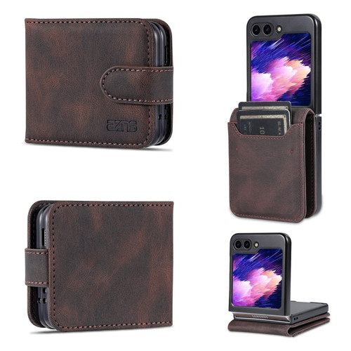 Samsung Galaxy Z Flip5 AZNS Dream II Skin Feel PU+TPU Horizontal Flip PU Phone Case - Coffee