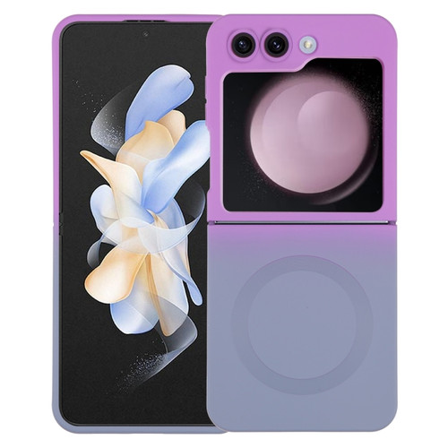Samsung Galaxy Z Flip5 Liquid TPU Silicone Gradient MagSafe Phone Case - Purple Grey