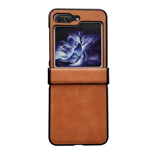 Samsung Galaxy Z Flip5 Crazy Horse Texture Hinge Shockproof Protective Phone Case - Orange