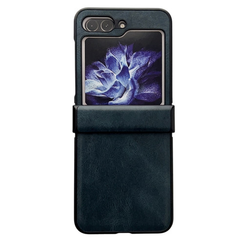 Samsung Galaxy Z Flip5 Crazy Horse Texture Hinge Shockproof Protective Phone Case - Blue