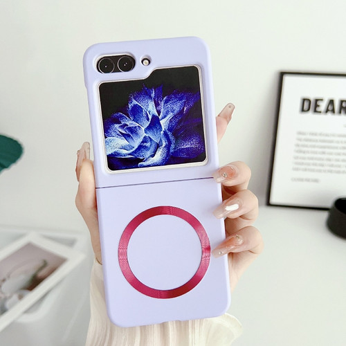 Samsung Galaxy Z Flip5 Skin Feel Magsafe Magnetic Shockproof PC Phone Case - Purple