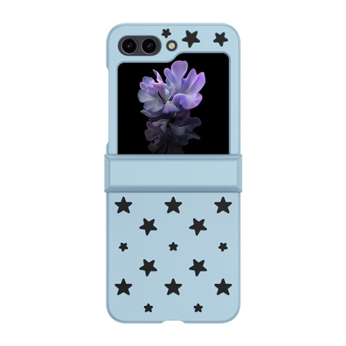 Samsung Galaxy Z Flip5 Star Pattern PC Skin Feel Shockproof Phone Case - Sky Blue