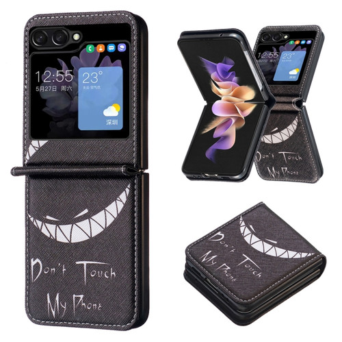 Samsung Galaxy Z Flip5 Colored Drawing Leather Phone Case - Smirk