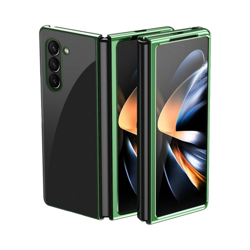 Samsung Galaxy Z Fold5 5G Electroplating Transparent PC Shockproof Phone Case - Green