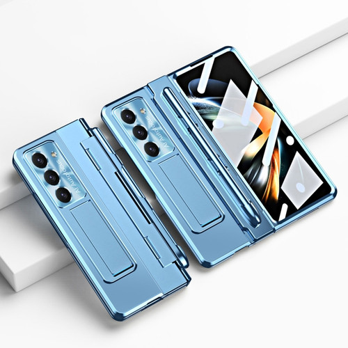 Samsung Galaxy Z Fold5 5G Integrated Folding Hinge Phone Case with Stylus - Blue