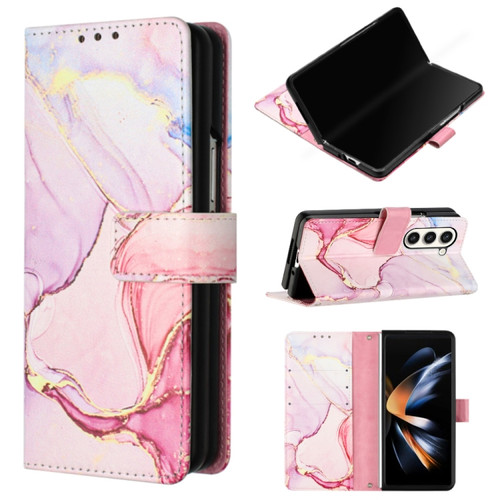 Samsung Galaxy Z Fold5 5G PT003 Marble Pattern Flip Leather Phone Case - LS005