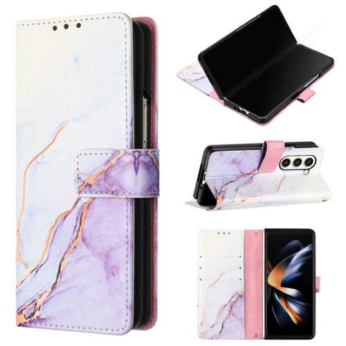 Samsung Galaxy Z Fold5 5G PT003 Marble Pattern Flip Leather Phone Case - LS006