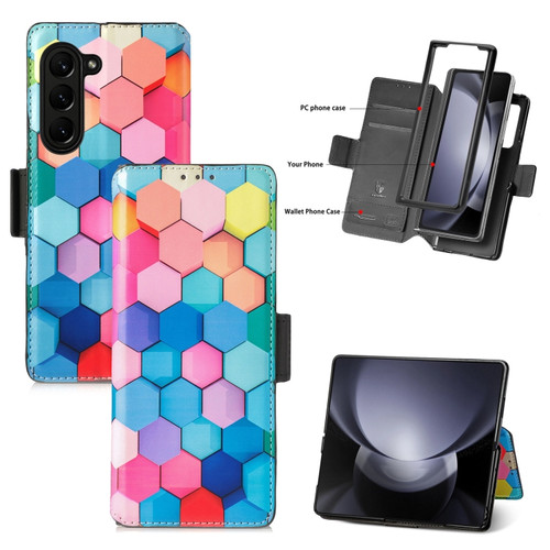 Samsung Galaxy Z Fold5 5G CaseNeo Colorful Magnetic Leather Phone Case - Colorful Cube