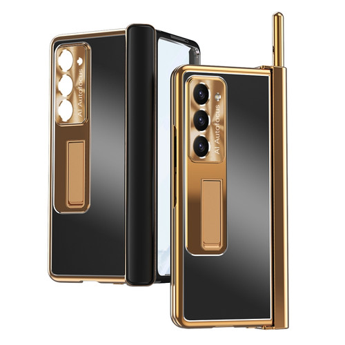 Samsung Galaxy Z Fold5 Aluminum Alloy Double Hinge Shockproof Phone Protective Case - Black Gold