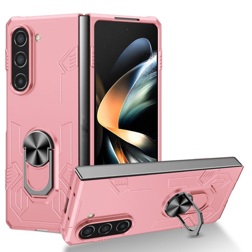 Samsung Galaxy Z Fold5 5G Matte UV Armor Ring Shockproof Phone Case - Pink