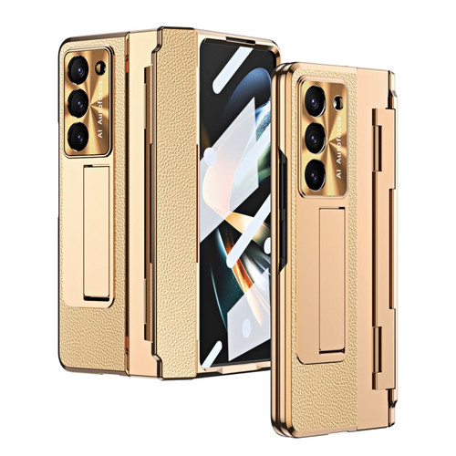 Samsung Galaxy Z Fold5 5G Integrated Full Coverage Phone Case with Hinge - Gold+Gold