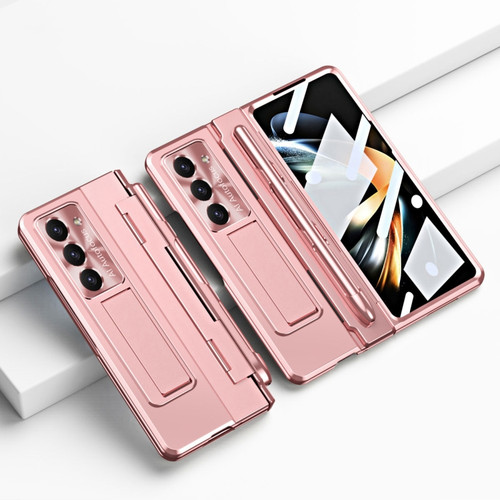 Samsung Galaxy Z Fold5 5G Integrated Folding Hinge Phone Case with Stylus - Rose Gold