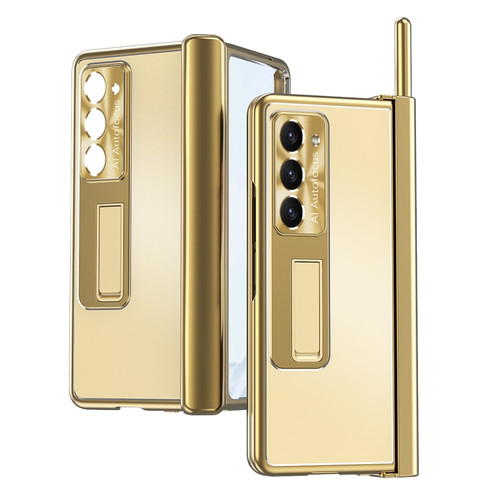 Samsung Galaxy Z Fold5 Aluminum Alloy Double Hinge Shockproof Phone Protective Case - Gold