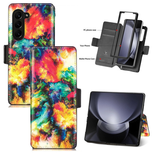 Samsung Galaxy Z Fold5 5G CaseNeo Colorful Magnetic Leather Phone Case - Colorful Cloud