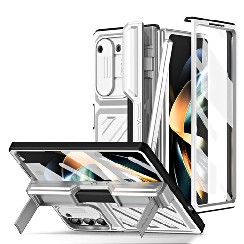 Samsung Galaxy Z Fold5 TPU + PC Integrated All-inclusive Shockproof Phone Case with Pen - Silver