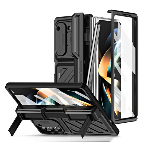 Samsung Galaxy Z Fold5 TPU + PC Integrated All-inclusive Shockproof Phone Case with Pen - Black