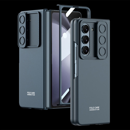 Samsung Galaxy Z Fold5 GKK Integrated Ultra-thin Sliding Camshield Flip Phone Case - Green
