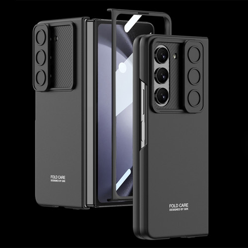 Samsung Galaxy Z Fold5 GKK Integrated Ultra-thin Sliding Camshield Flip Phone Case - Black