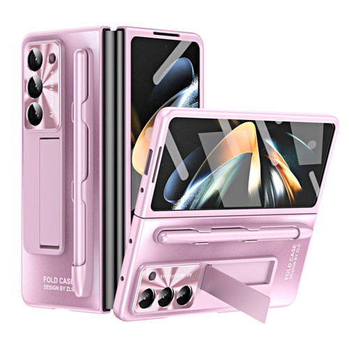 Samsung Galaxy Z Fold5 5G Integrated AG Matte Folding Phone Case with Pen Slot - Pink