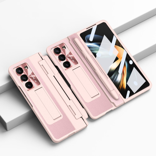 Samsung Galaxy Z Fold5 5G Integrated Full Coverage Pen Slot Folding Phone Case with Stylus - Pink