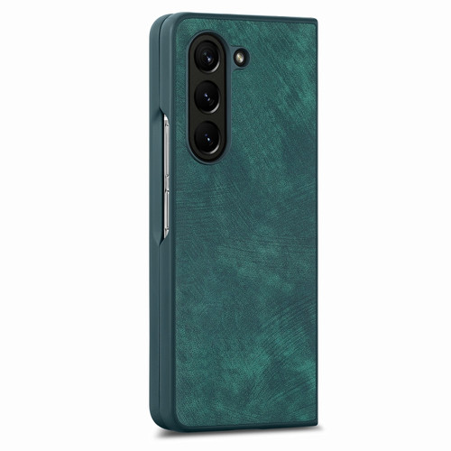 Samsung Galaxy Z Fold5 5G Integrated Film Retro Skin Feel Fold Leather Phone Case - Green