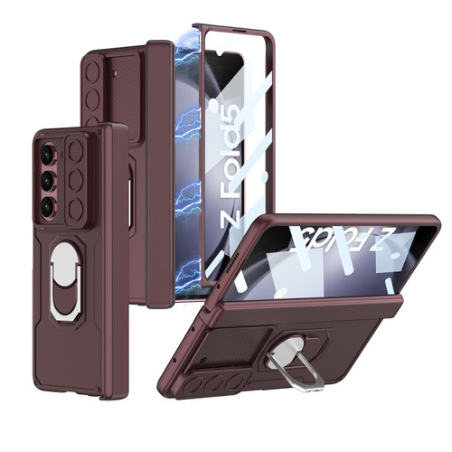 Samsung Galaxy Z Fold5 GKK Integrated Folding Armored Shell PC Phone Case - Wine Red