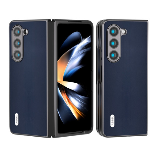 Samsung Galaxy Z Fold5 ABEEL Genuine Leather Xiaoya Series Phone Case - Blue