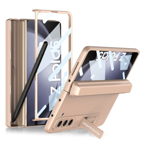 Samsung Galaxy Z Fold5 GKK Magnetic Full Coverage Phone Flip Case with Pen Box - Gold