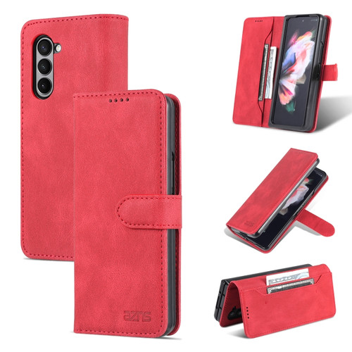 Samsung Galaxy Z Fold5 AZNS Dream II Skin Feel PU+TPU Horizontal Flip PU Phone Case - Red