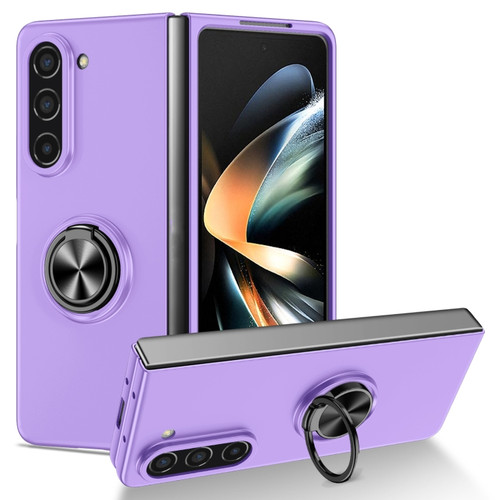 Samsung Galaxy Z Fold5 5G Armor Ring Holder Phone Case - Purple