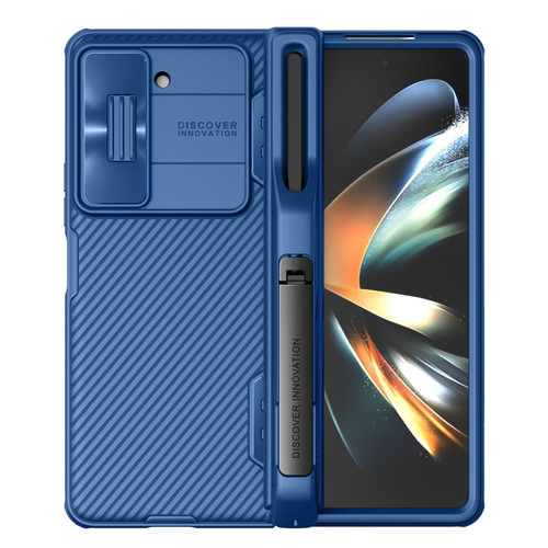 Samsung Galaxy Z Fold5 NILLKIN Black Mirror Series Camshield PC Phone Case with Pen Slot - Blue