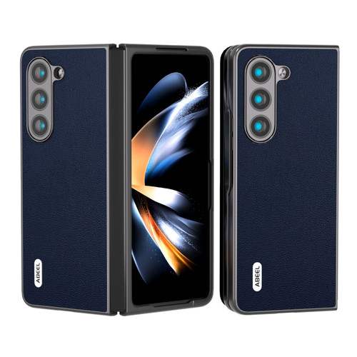 Samsung Galaxy Z Fold5 ABEEL Genuine Leather Luolai Series Phone Case - Dark Blue