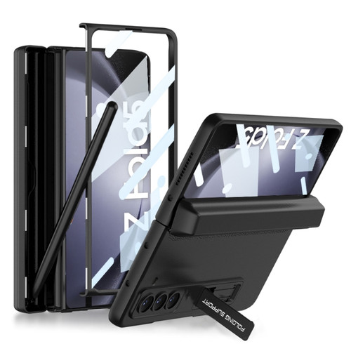 Samsung Galaxy Z Fold5 GKK Magnetic Full Coverage Phone Flip Case with Pen Box - Black