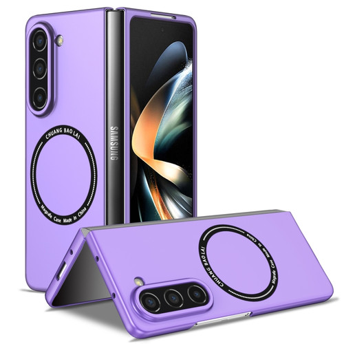 Samsung Galaxy Z Fold5 Magsafe Magnetic Folding PC Phone Case - Purple