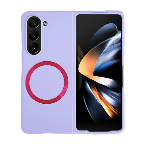 Samsung Galaxy Z Fold5 Skin Feel Magsafe Magnetic Shockproof PC Phone Case - Purple