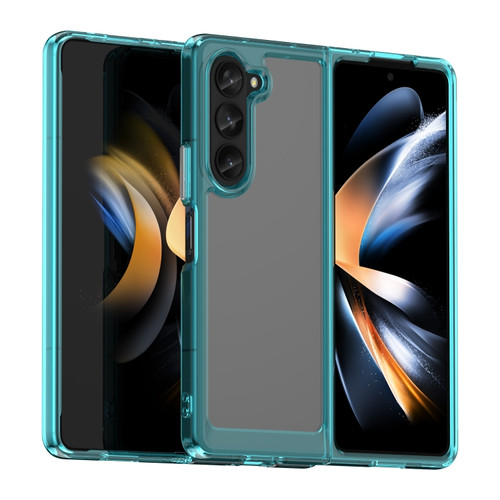 Samsung Galaxy Z Fold5 Colorful Series Acrylic + TPU Phone Case - Transparent Blue