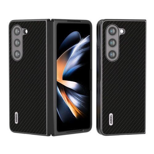 Samsung Galaxy Z Fold5 ABEEL Carbon Fiber Texture Protective Phone Case - Black