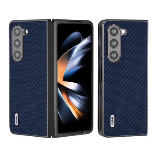 Samsung Galaxy Z Fold5 ABEEL Carbon Fiber Texture Protective Phone Case - Dark Blue