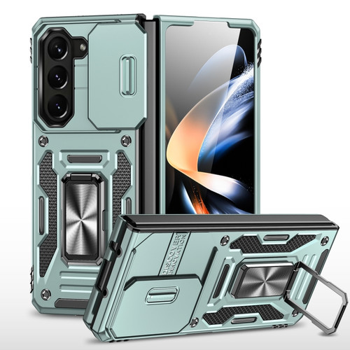 Samsung Galaxy Z Fold5 5G Armor PC + TPU Camera Shield Phone Case - Alpine Green