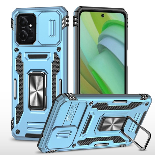 Moto G 5G 2023 Armor PC + TPU Camera Shield Phone Case - Light Blue