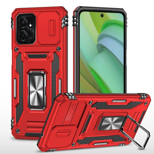 Moto G 5G 2023 Armor PC + TPU Camera Shield Phone Case - Red