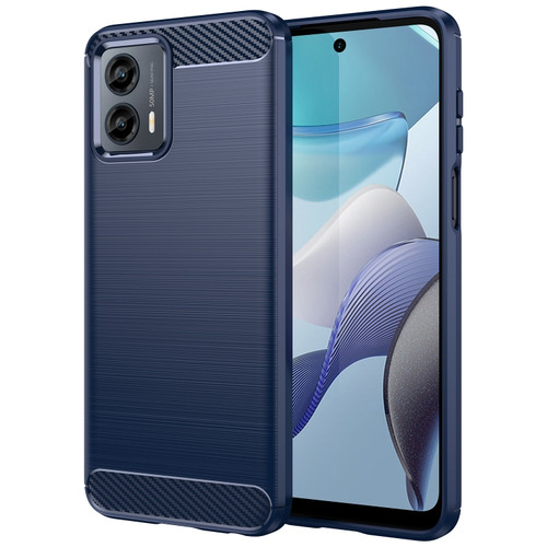 Moto G 5G 2023 Brushed Texture Carbon Fiber TPU Phone Case - Blue