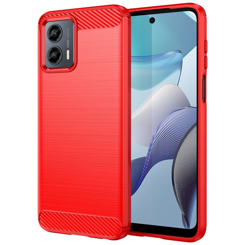 Moto G 5G 2023 Brushed Texture Carbon Fiber TPU Phone Case - Red