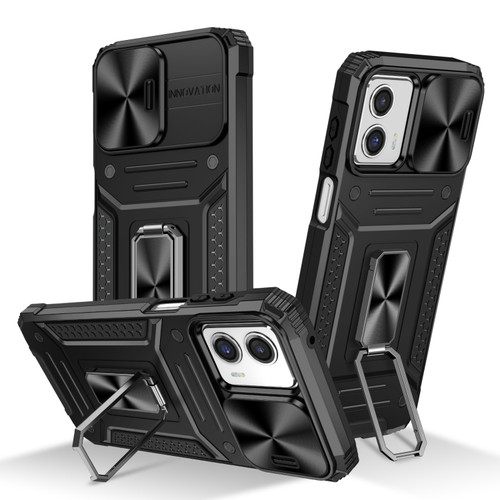 Moto G 5G 2023 Camshield Robot TPU Hybrid PC Phone Case - Black