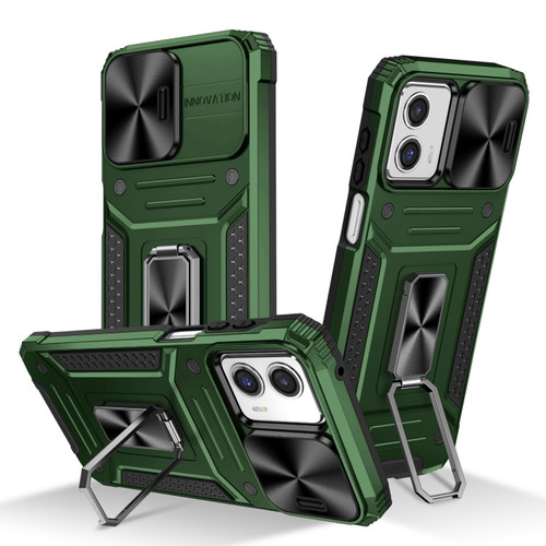 Moto G 5G 2023 Camshield Robot TPU Hybrid PC Phone Case - Green