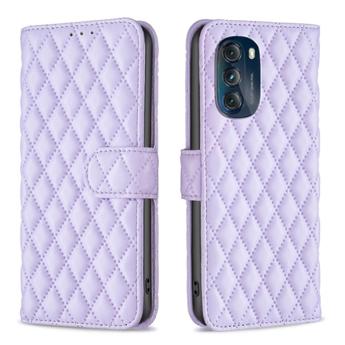 Moto G 5G 2023 Diamond Lattice Wallet Leather Flip Phone Case - Purple