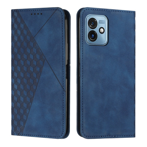 Moto G 5G 2023 Diamond Pattern Splicing Skin Feel Magnetic Phone Case - Blue