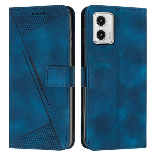 Moto G 5G 2023 Dream Triangle Leather Phone Case with Lanyard - Blue